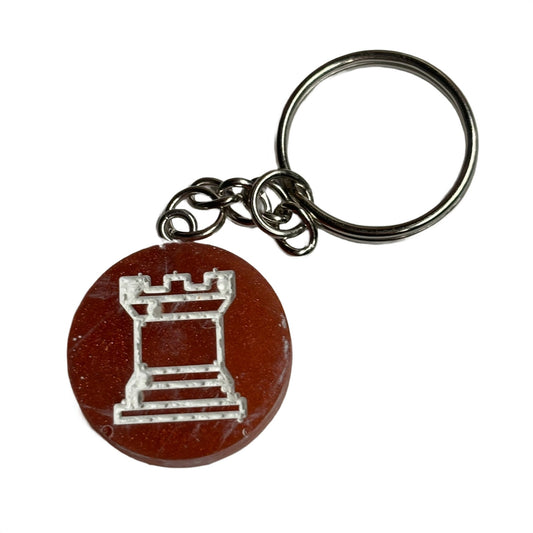 The Red Rook - Handmade Resin Keychain - Flat Edition