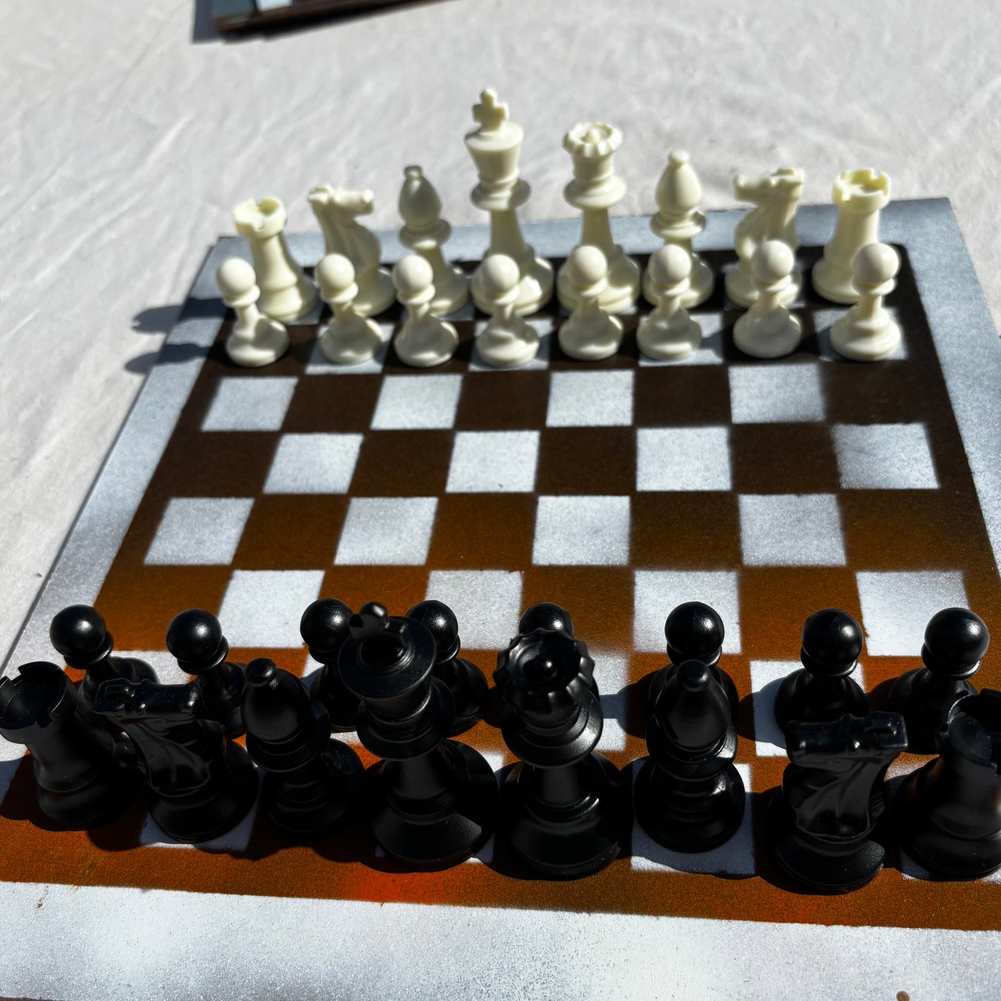 Burned Orange - Painted Chess Set