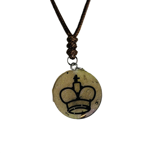 Classic Cream King - Handmade Resin Chess Necklace