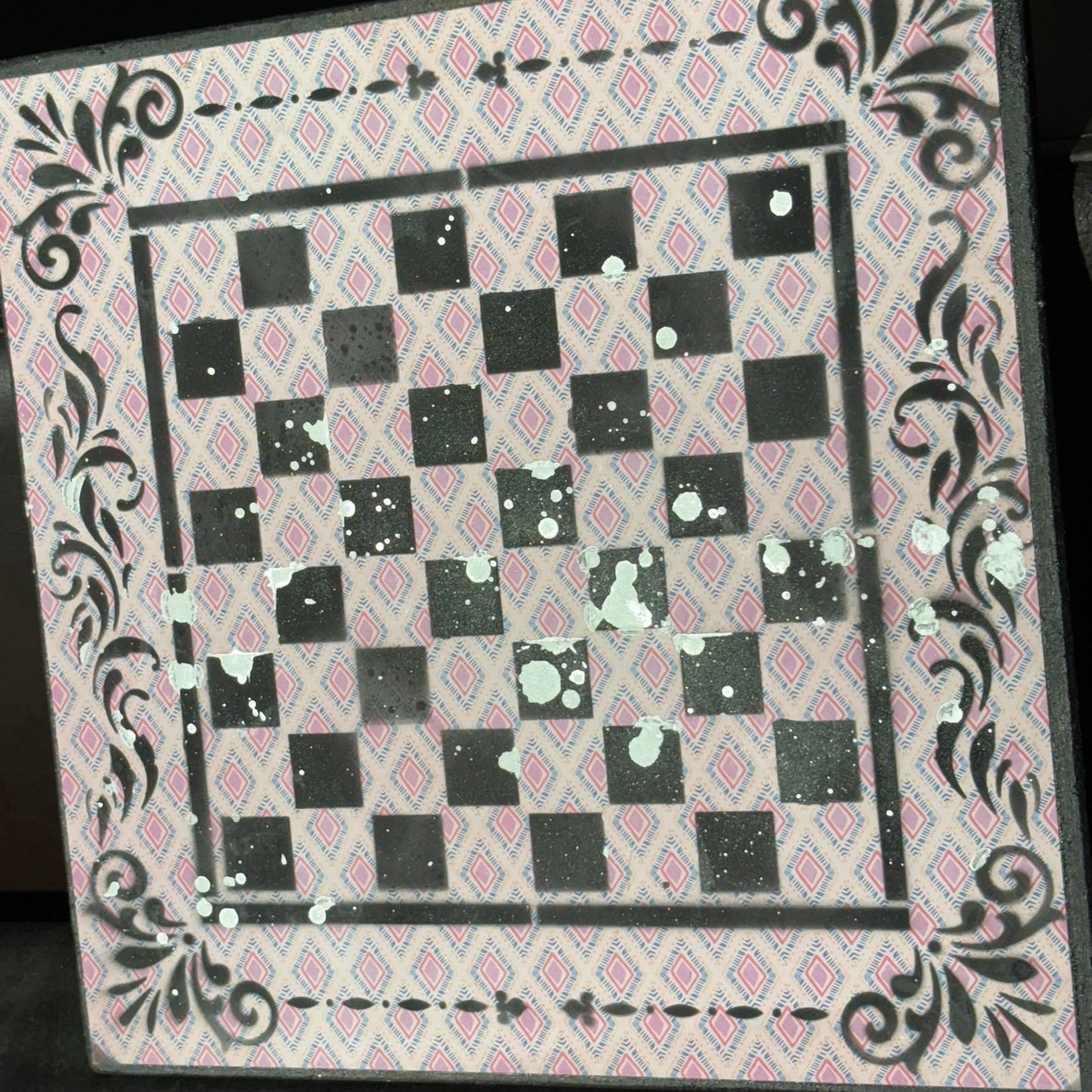 Chrome Mist Pink - Scrapbook Chess Board