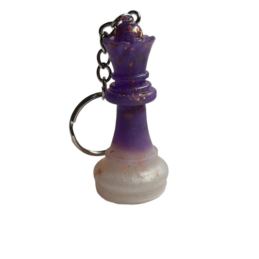 Purple White Crystal Queen - Handmade Resin Keychain