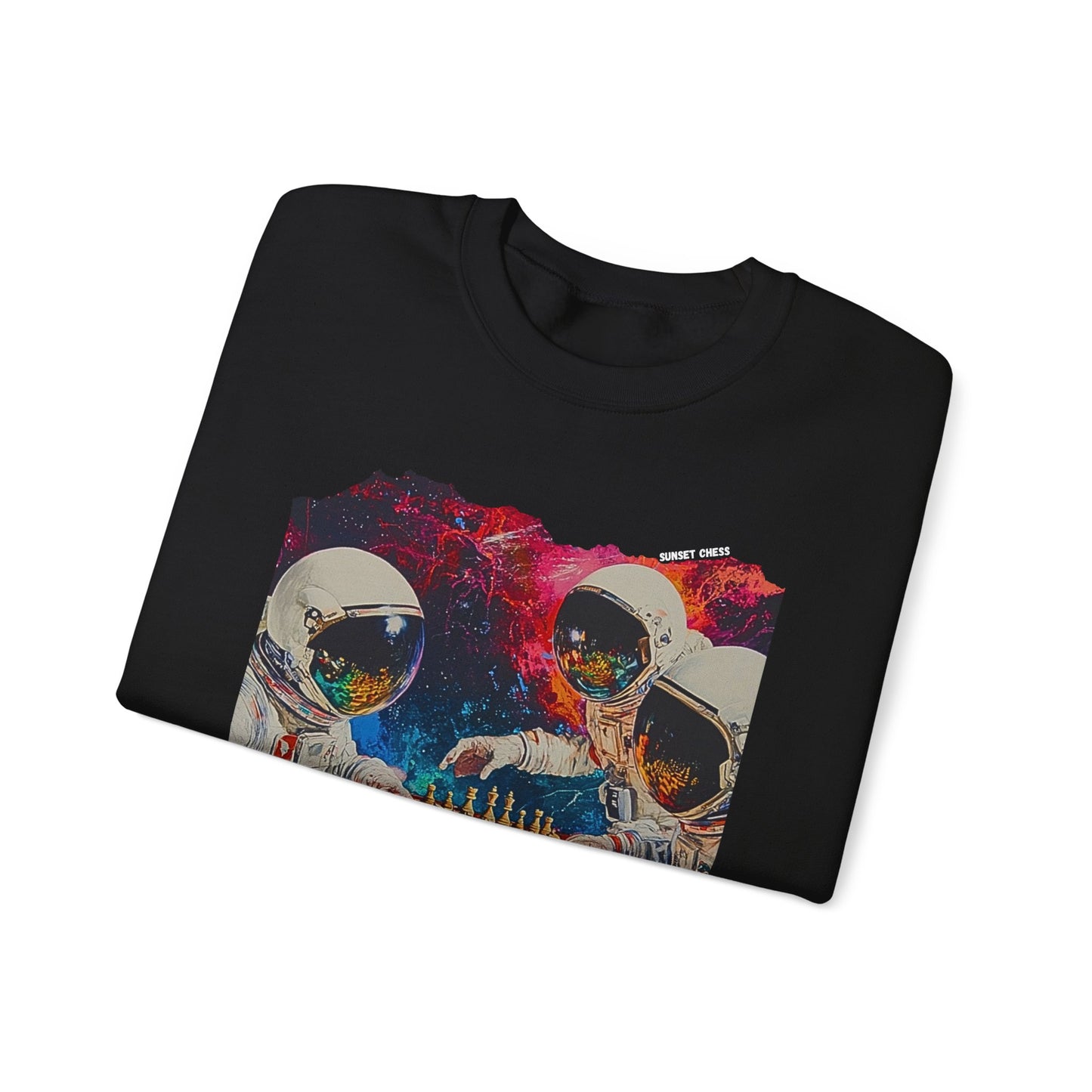 Space Agents at Work - Black Chess Crewneck Sweater