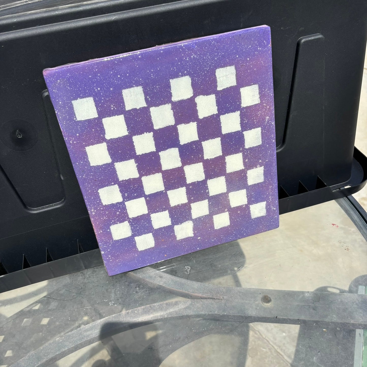 Light Purple Speckles - Resin Coated Chess Board