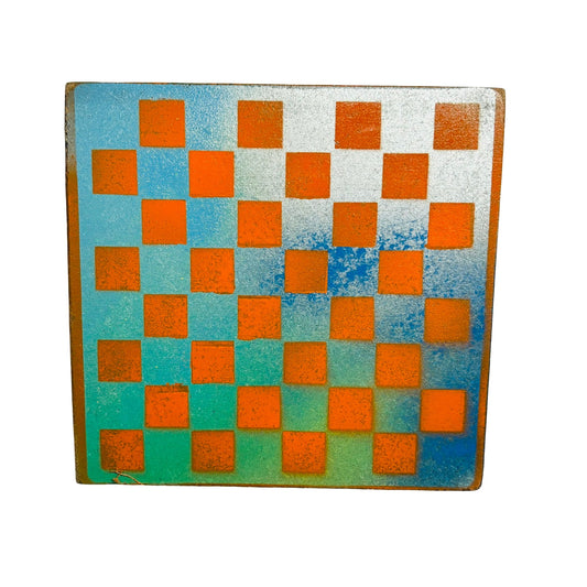 Orange Green Hue - Painted Double Sided Chess Board