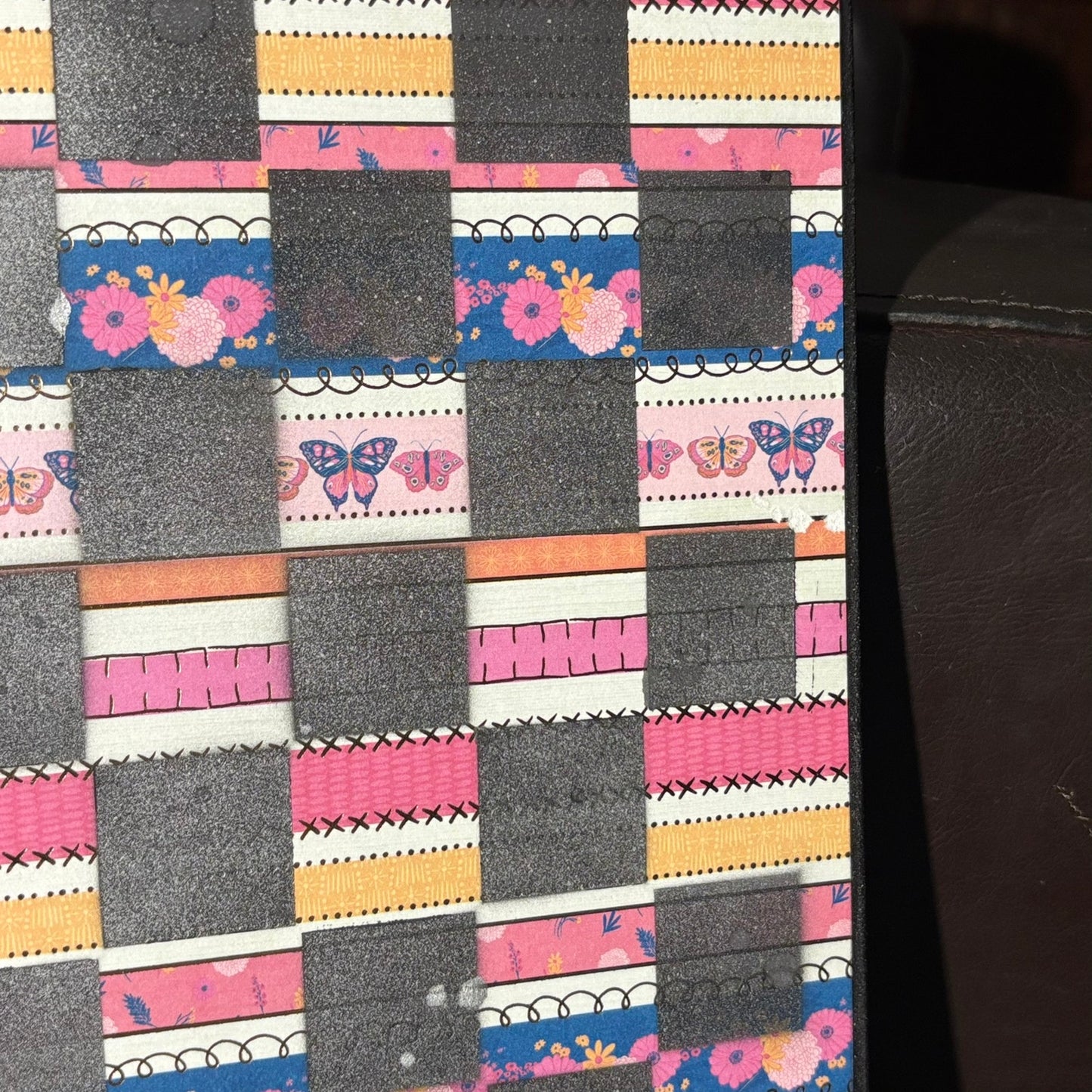 Lined Pink Buttery - Scrapbook Chess Board