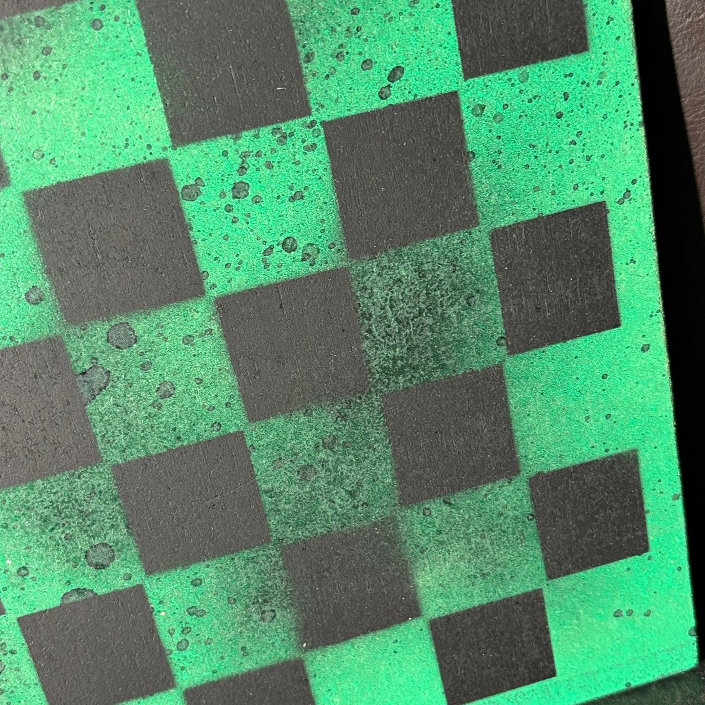 Stealth Green - Painted Chess Board