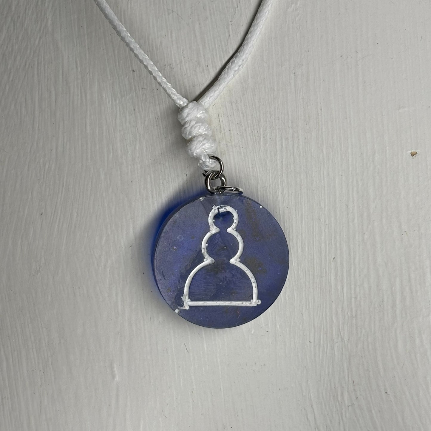 Blue Pawn - Handmade Resin Chess Necklace