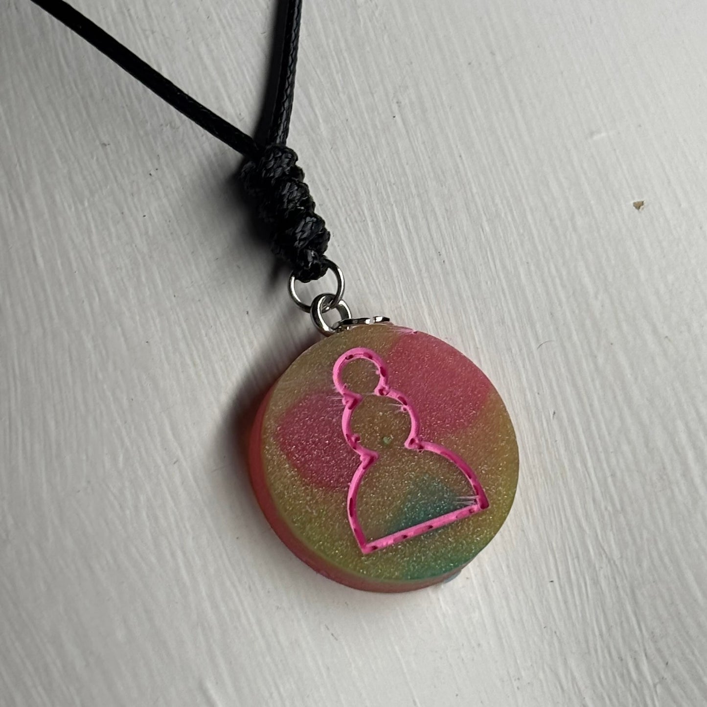 Pink Pawn - Handmade Resin Chess Necklace