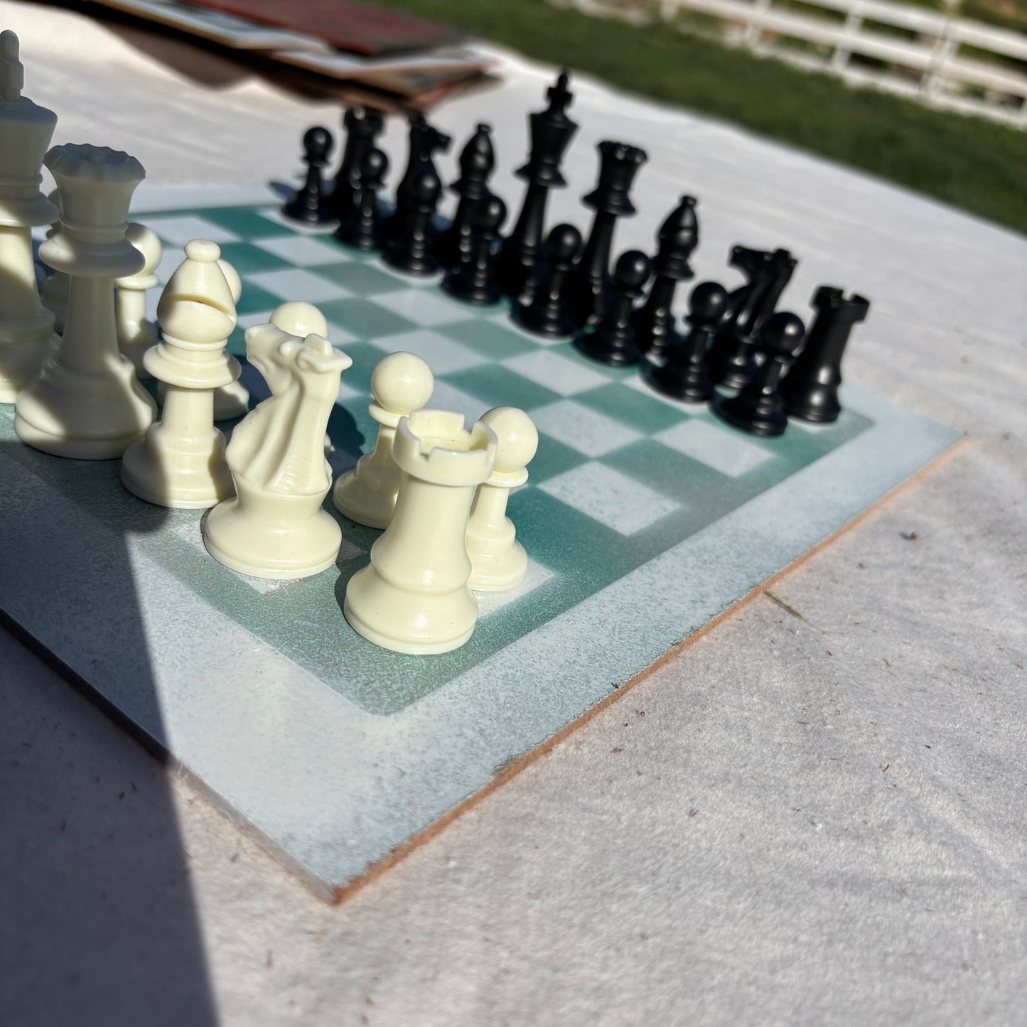 Simplistic Green - Painted Chess Set