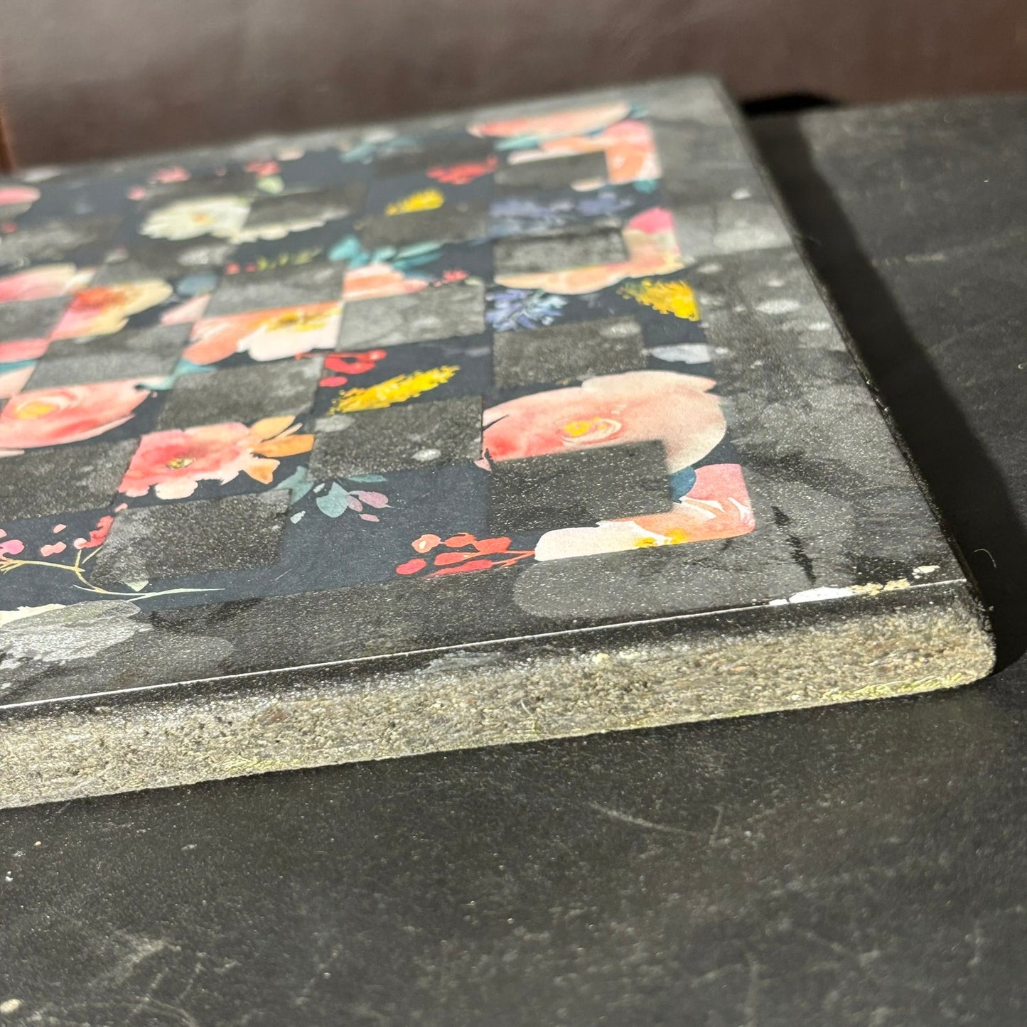 Vintage Flowers - Scrapbook Chess Board