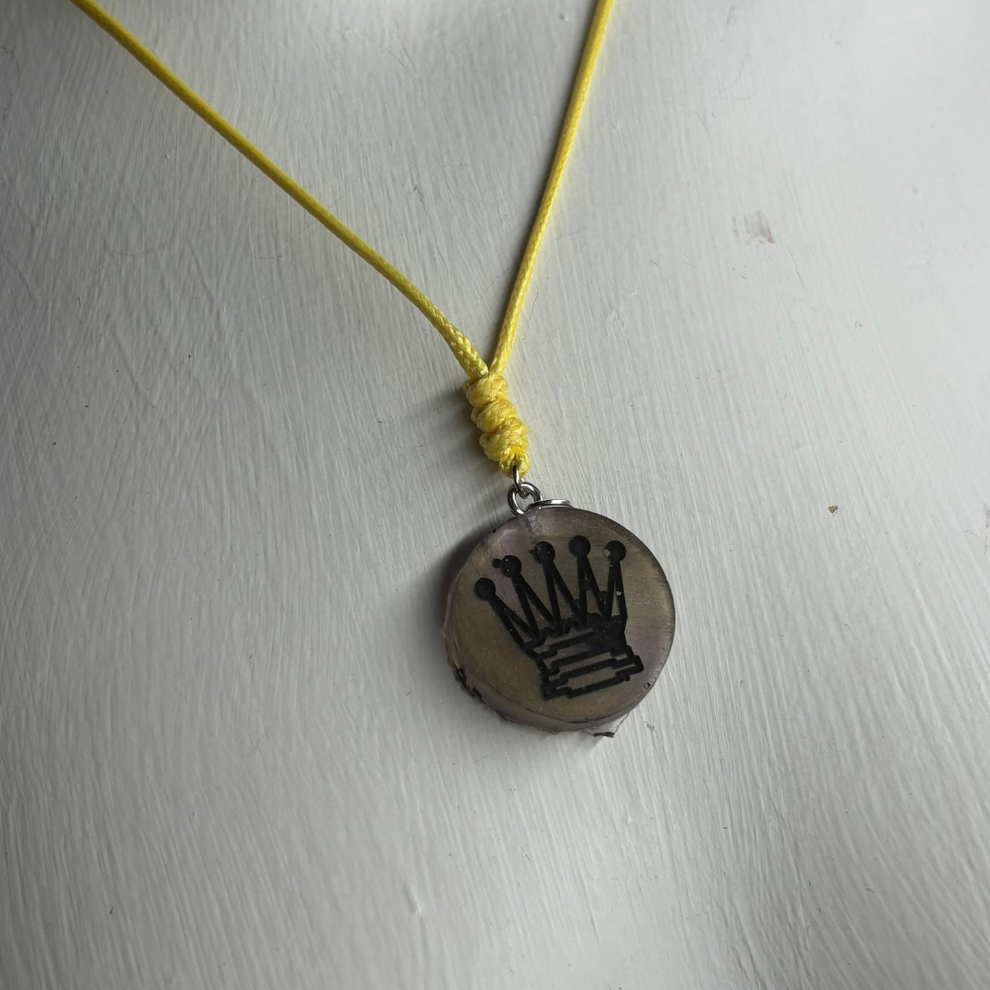 Dark Queen - Handmade Resin Chess Necklace