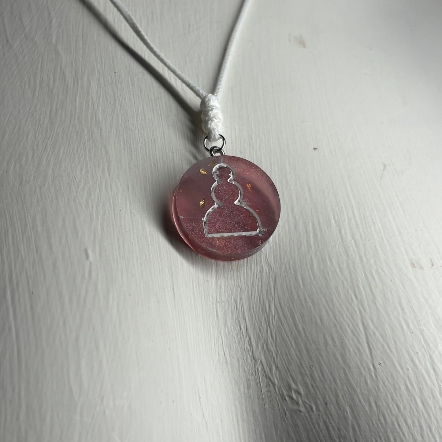 Violet Red Pawn - Handmade Resin Chess Necklace