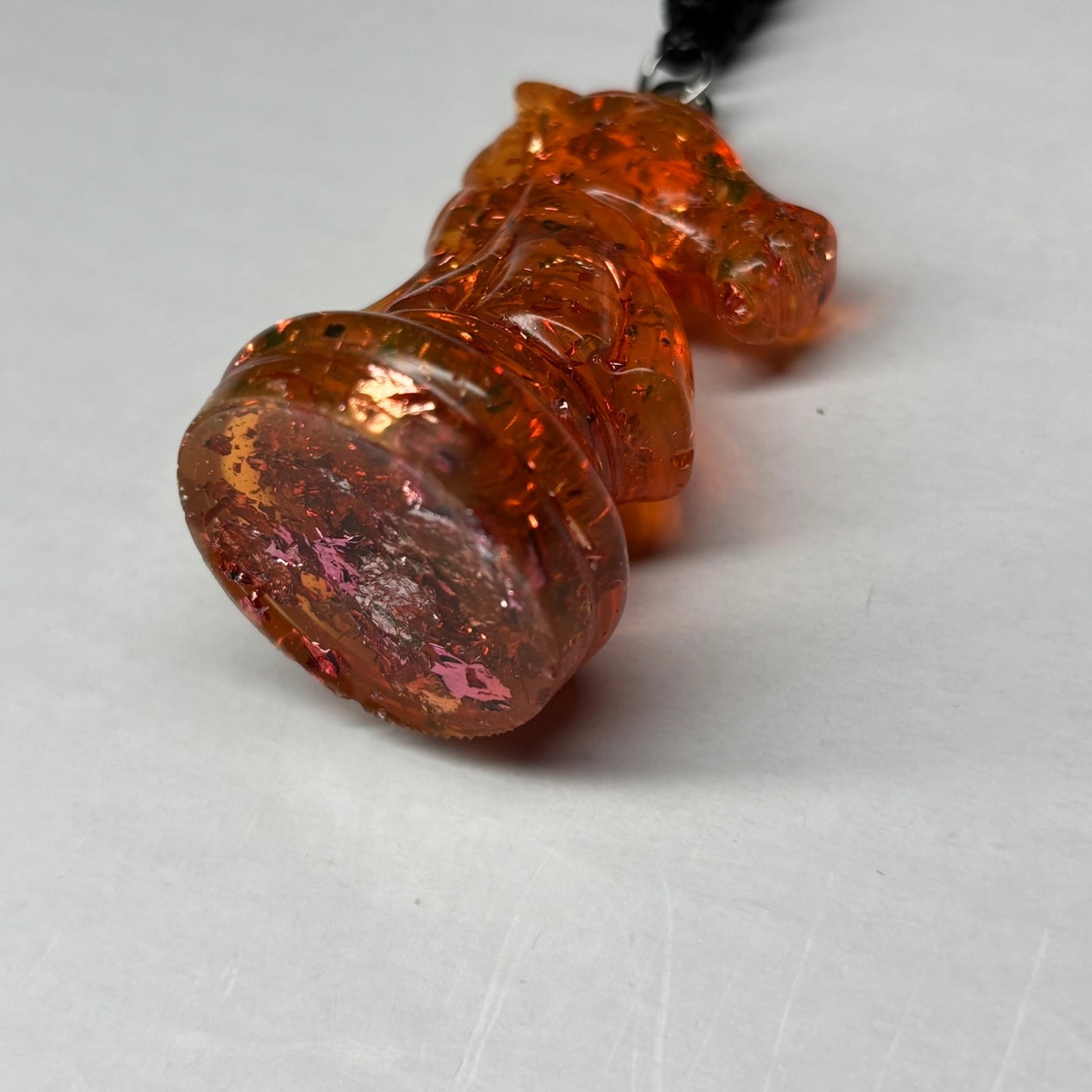 Crystal Premium Knight - Handmade Resin Chess Necklace