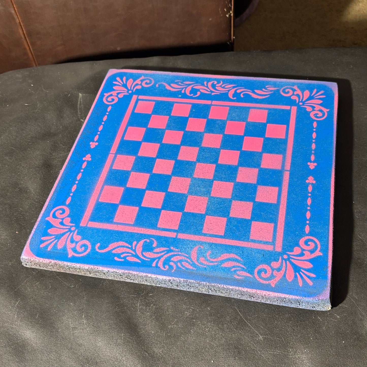 Fancy Pink & Blue - Painted Chess Set