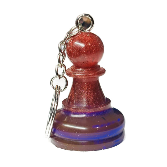 Swirl Violet Pawn - Handmade Resin Keychain - Large Edition