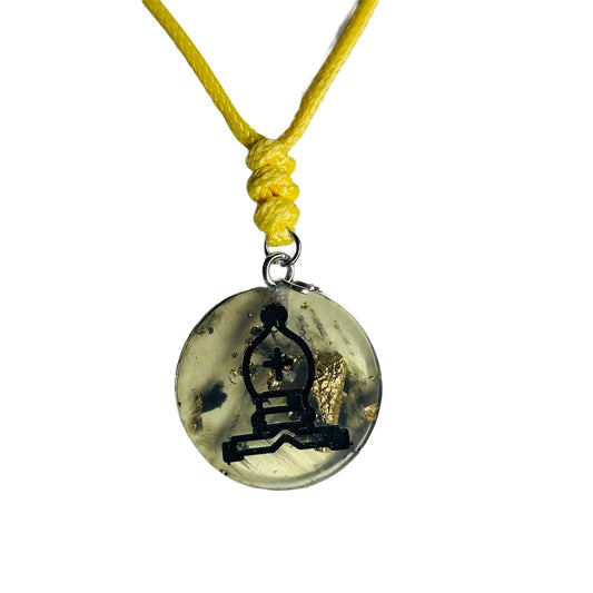 Light Yellow Bishop - Handmade Resin Chess Necklace