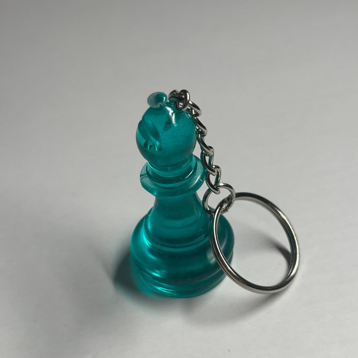 Aqua Transparent Green Bishop - Handmade Resin Keychain
