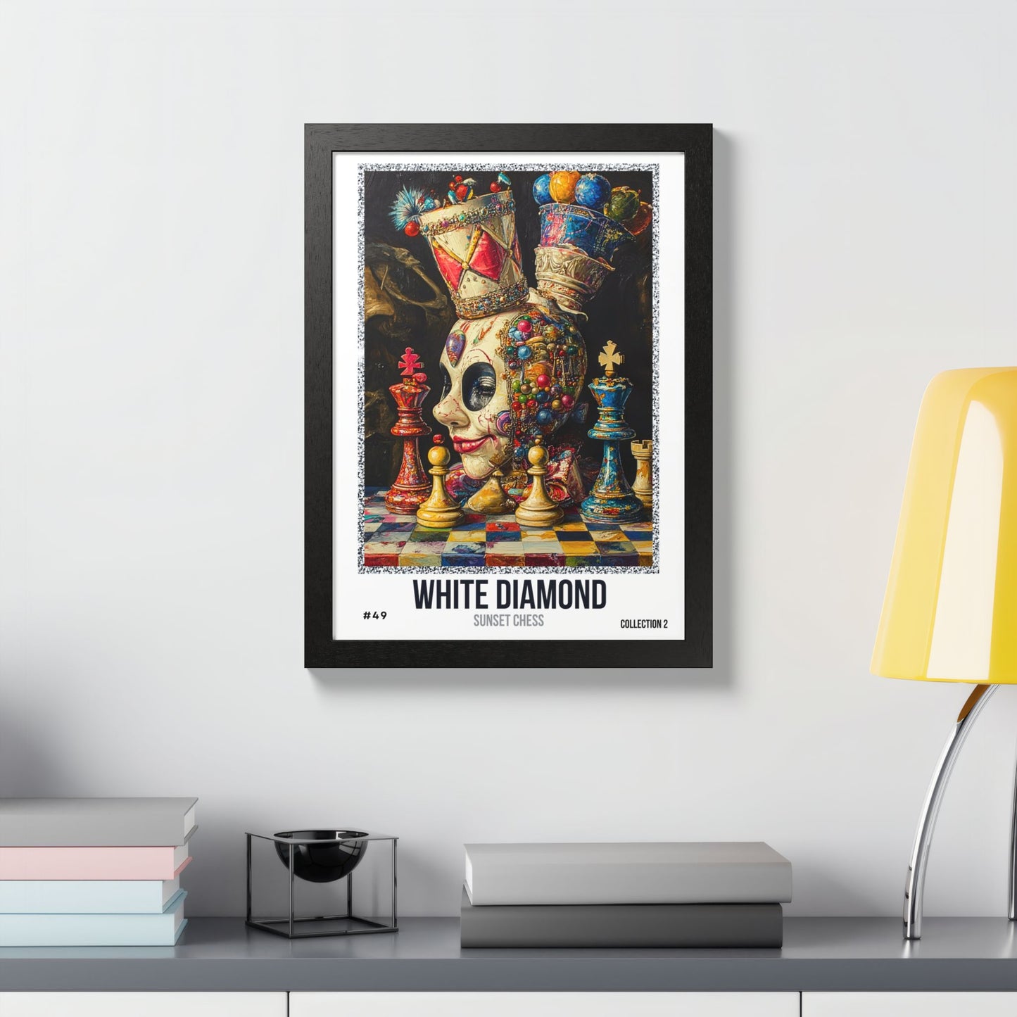 White Diamond - Collection 2 Card #49 - Sunset Card Poster Framed 12"x16"