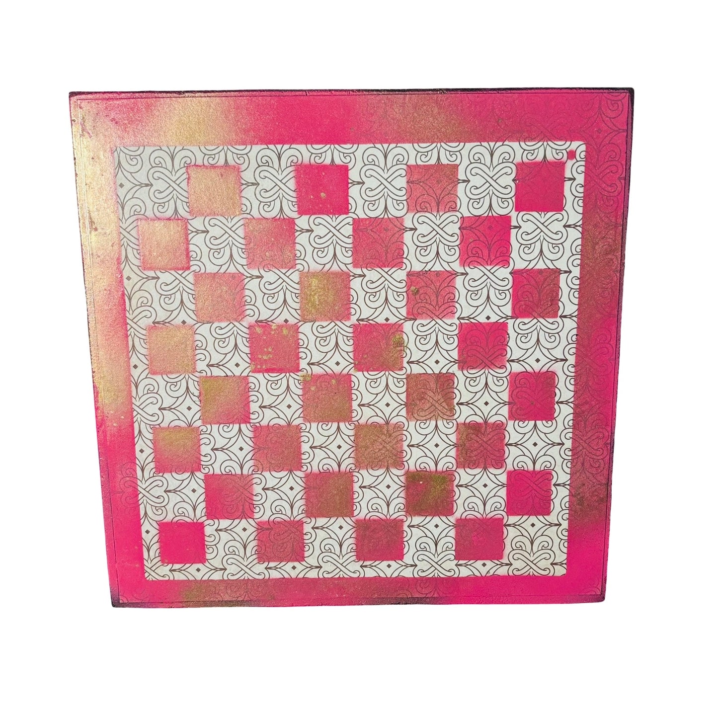 Pink & White - Scrapbook Chess Board