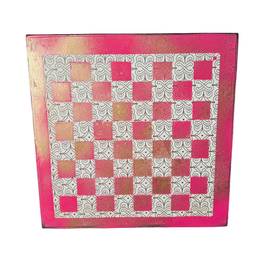 Pink & White - Scrapbook Chess Board