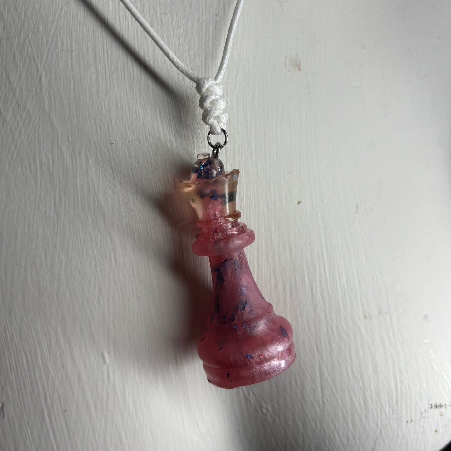 Royalty Pink Queen - Handmade Resin Chess Necklace