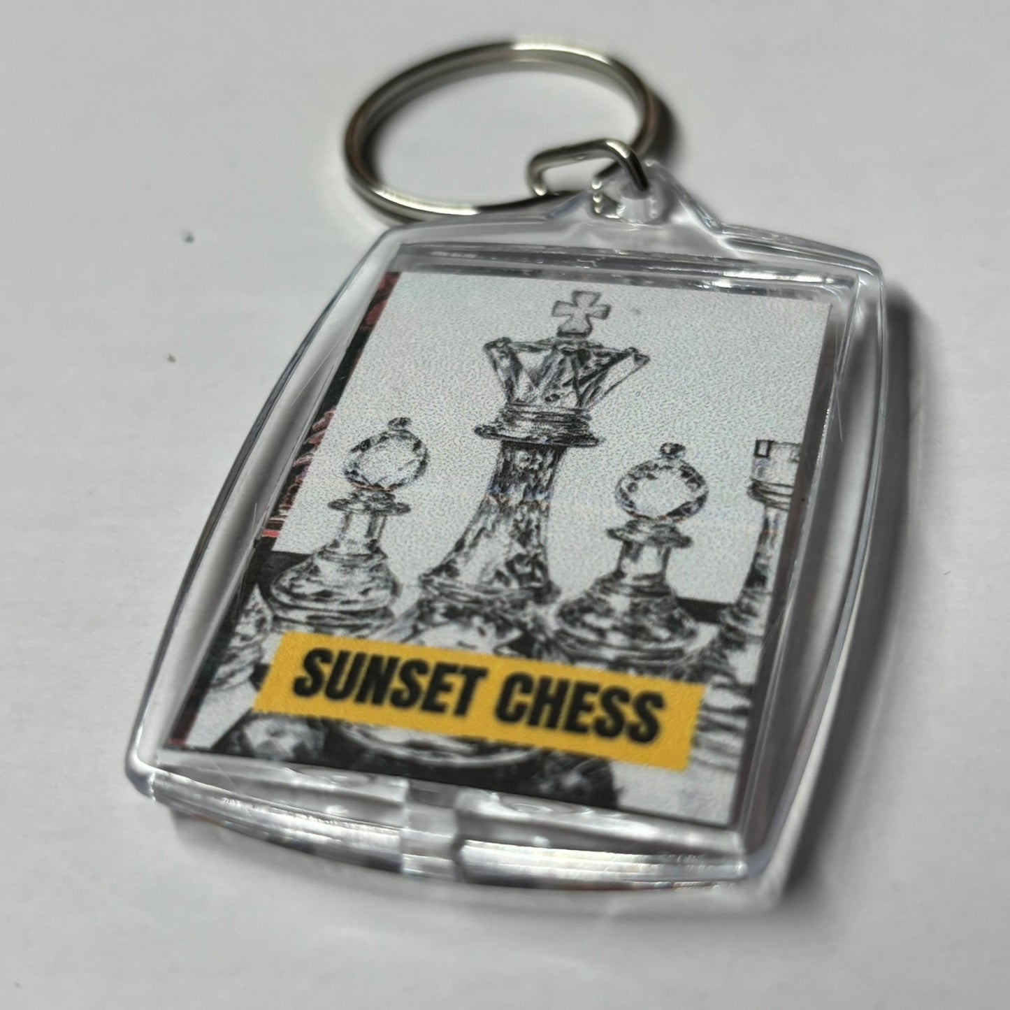 Classy Chess - Sunset Chess Photo Keychain