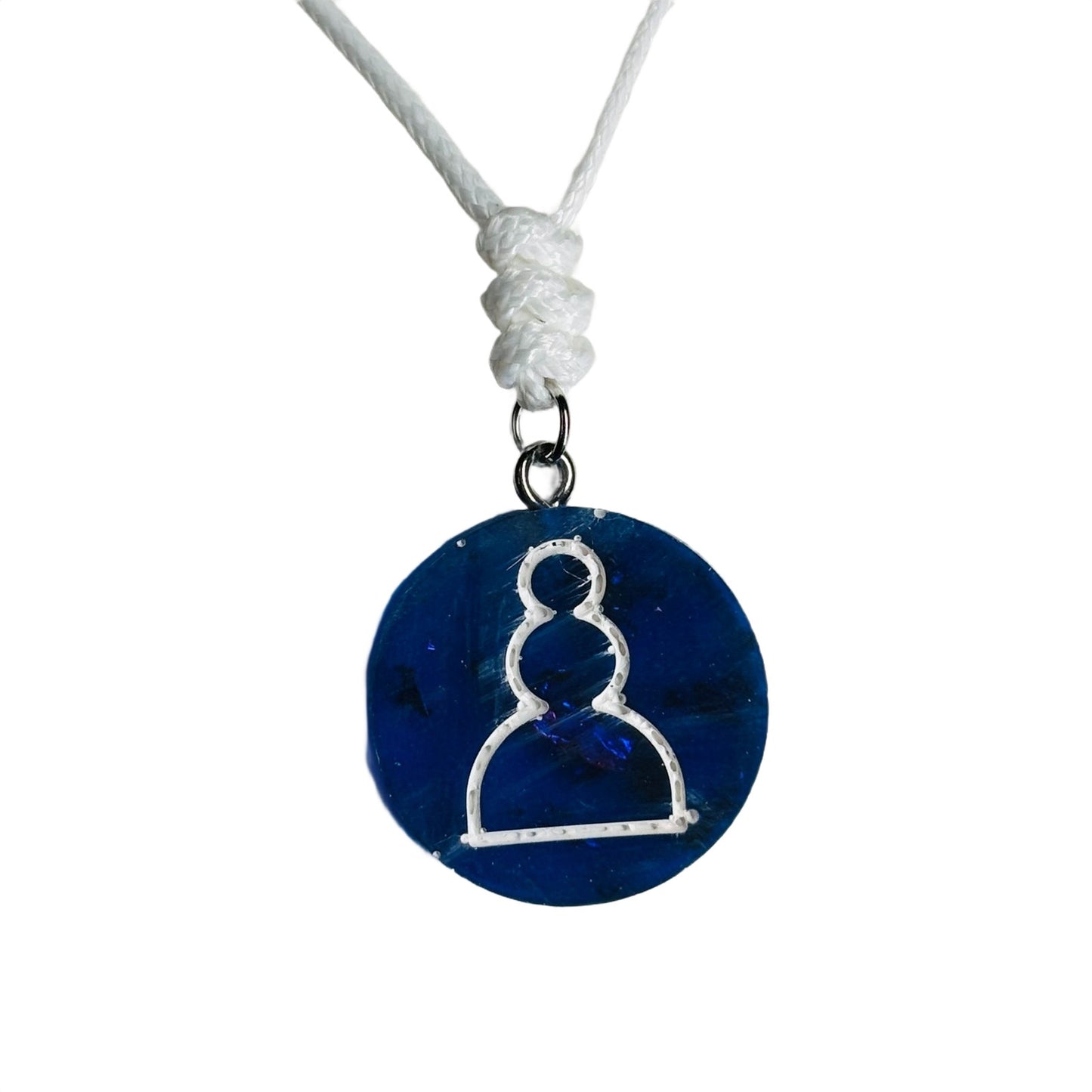 Blue Pawn - Handmade Resin Chess Necklace