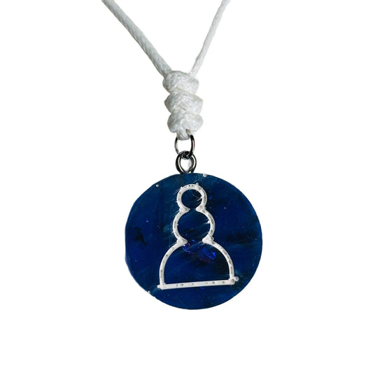 🎁 Blue Pawn - Handmade Resin Chess Necklace (100% off)