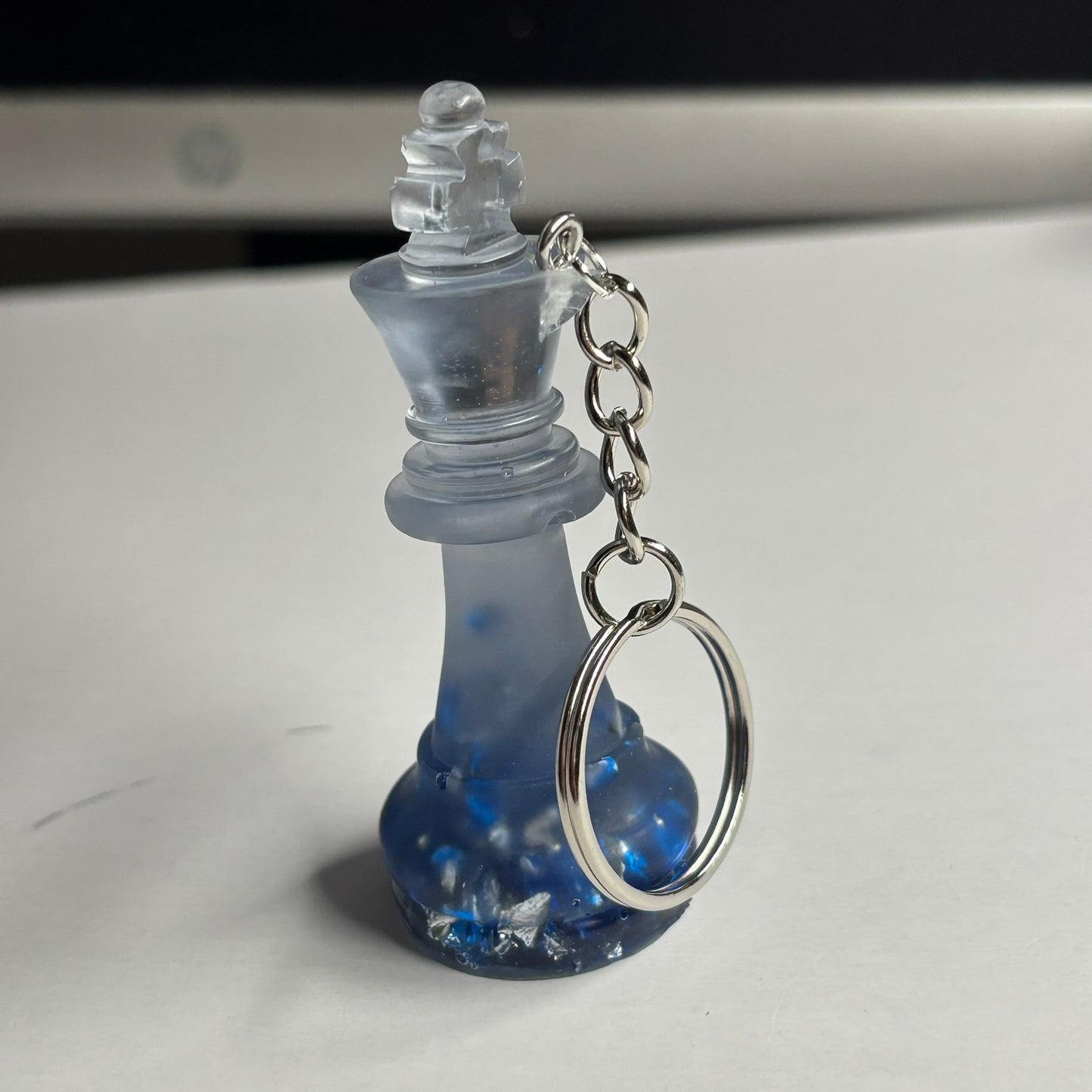 Clear Blue King - Handmade Resin Keychain