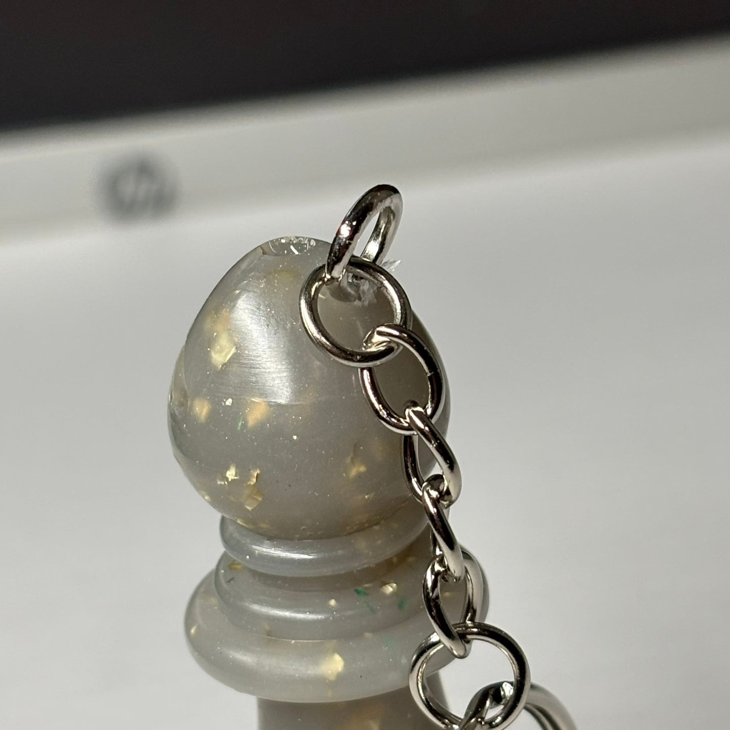 Iced Royal Bishop - Handmade Resin Keychain - Large Edition