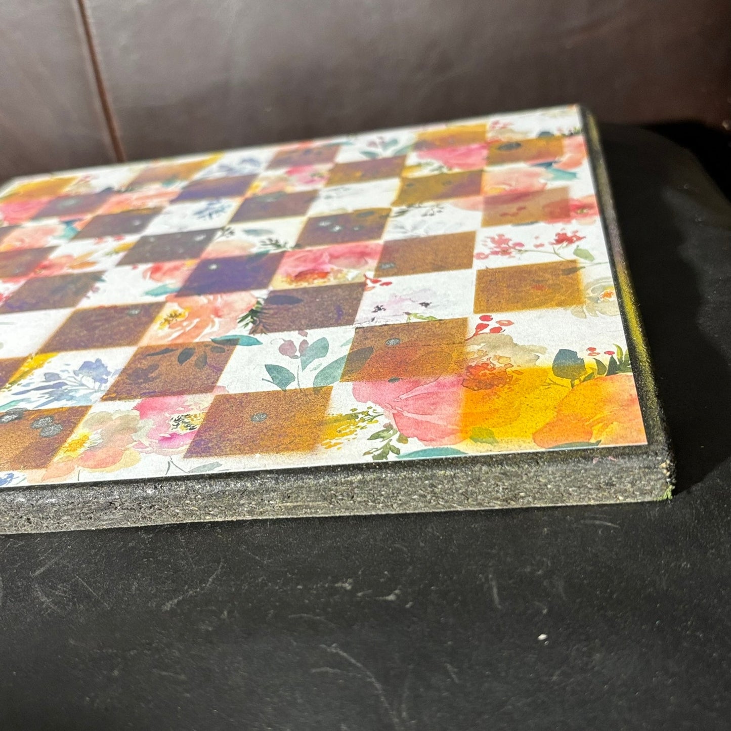 Yellow & Purple Flowers - Scrapbook Chess Board