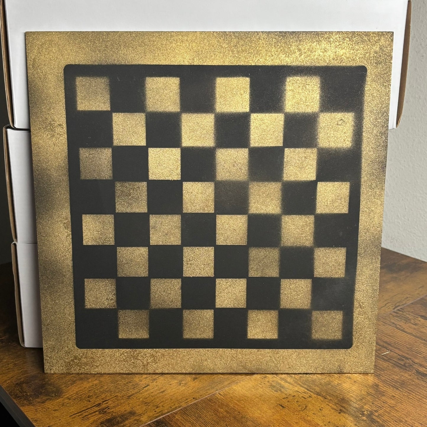 Gold & Black - Painted Chess Board