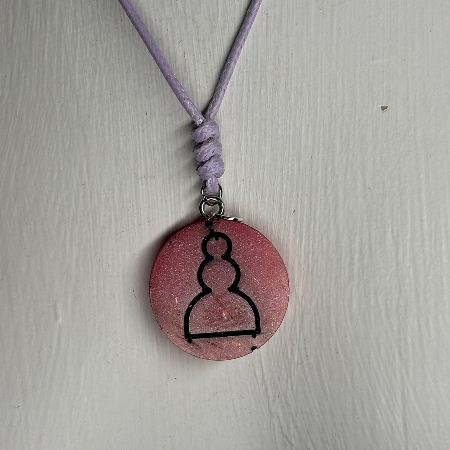 Fading Red Pawn - Handmade Resin Chess Necklace