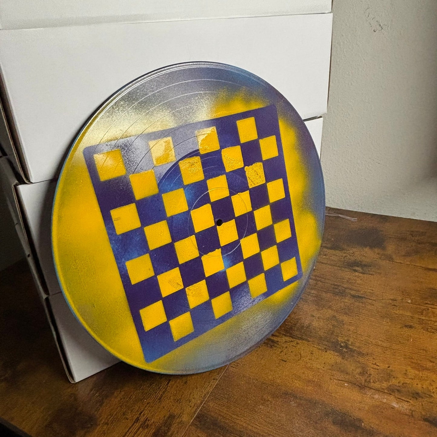 Vibrant Yellow Purple - Vinyl Chess Board
