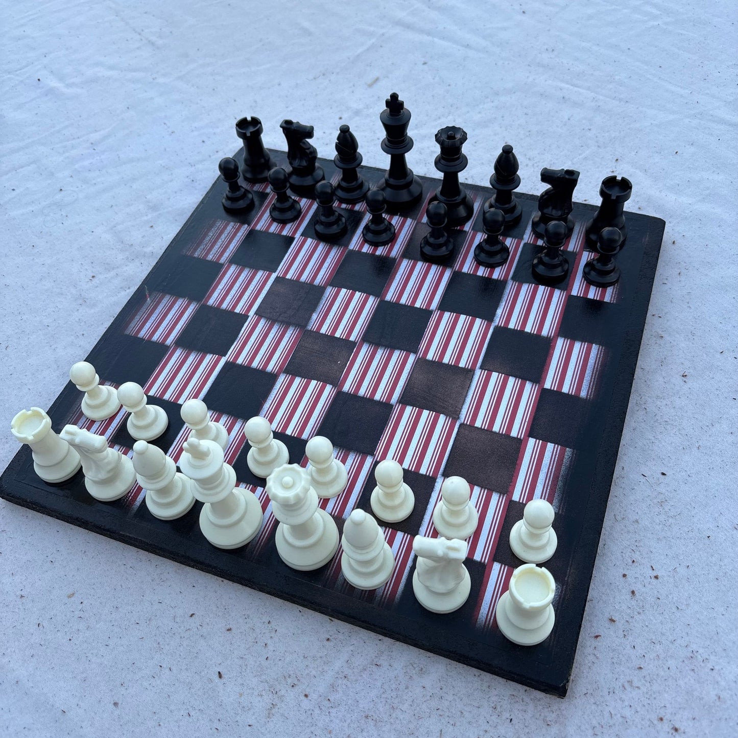 Red Stripes - Scrapbook Chess Set