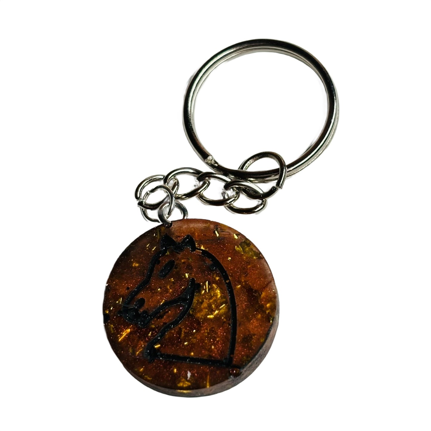Royal Amber Knight - Handmade Resin Keychain