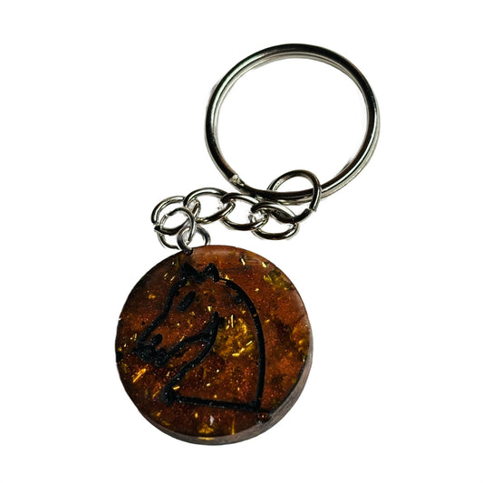 Royal Amber Knight - Handmade Resin Keychain