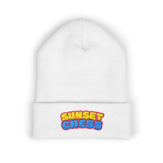 Sunset Chess Miami - White Beanie