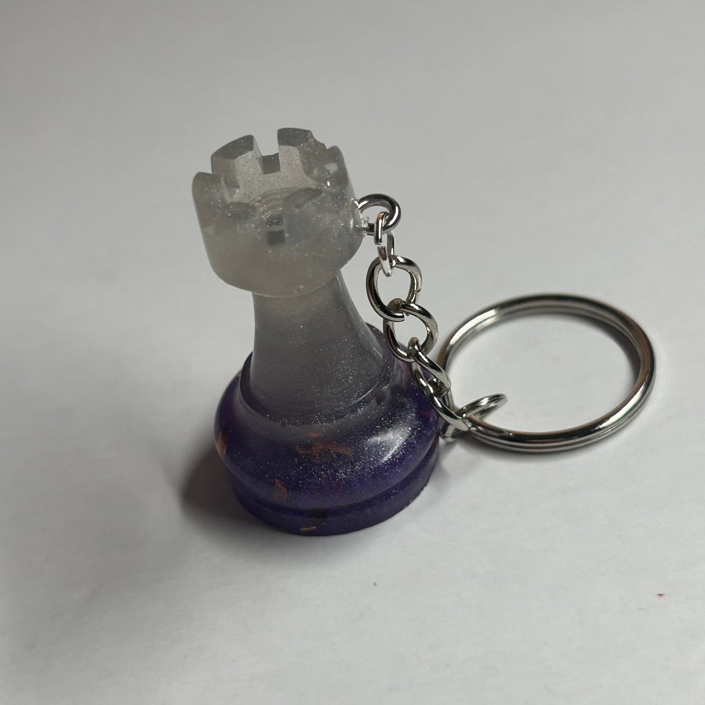 Crystal Purple Rook - Handmade Resin Keychain