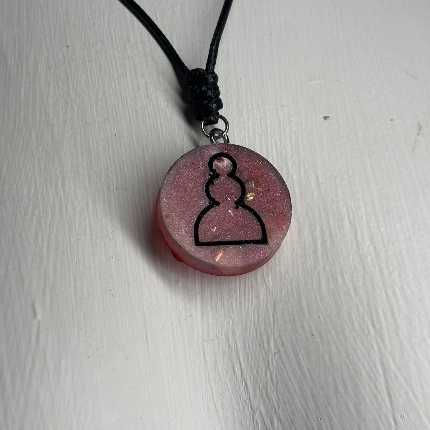 Mist Red Pawn - Handmade Resin Chess Necklace