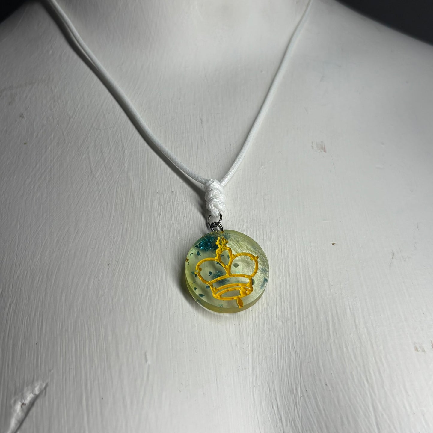 Green Translucent King - Handmade Resin Chess Necklace