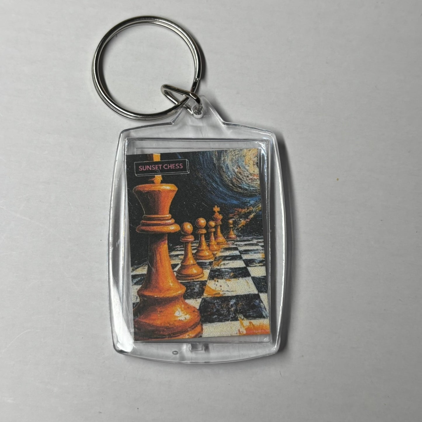 Into The Void - Sunset Chess Photo Keychain