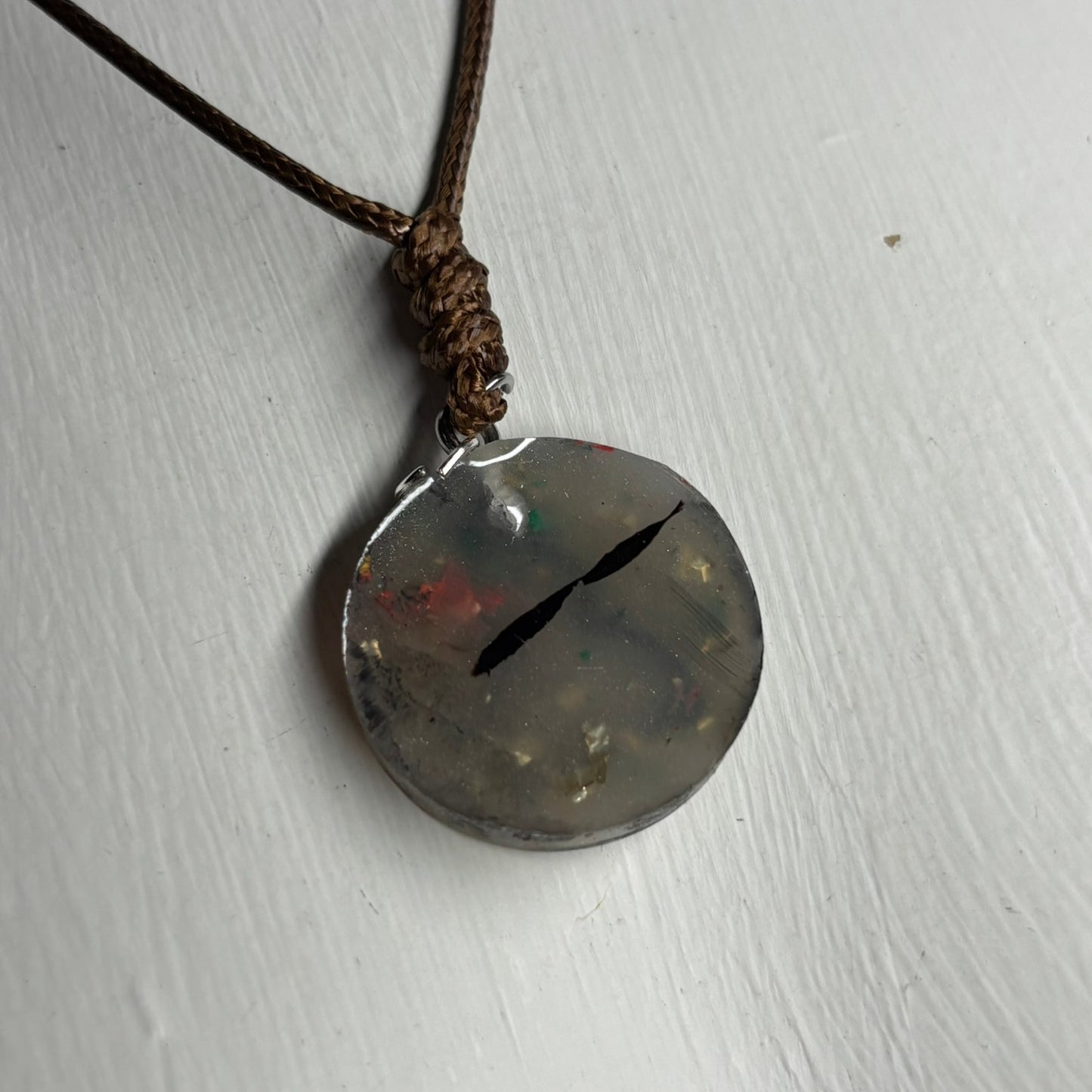 Classic Gray Pawn - Handmade Resin Chess Necklace