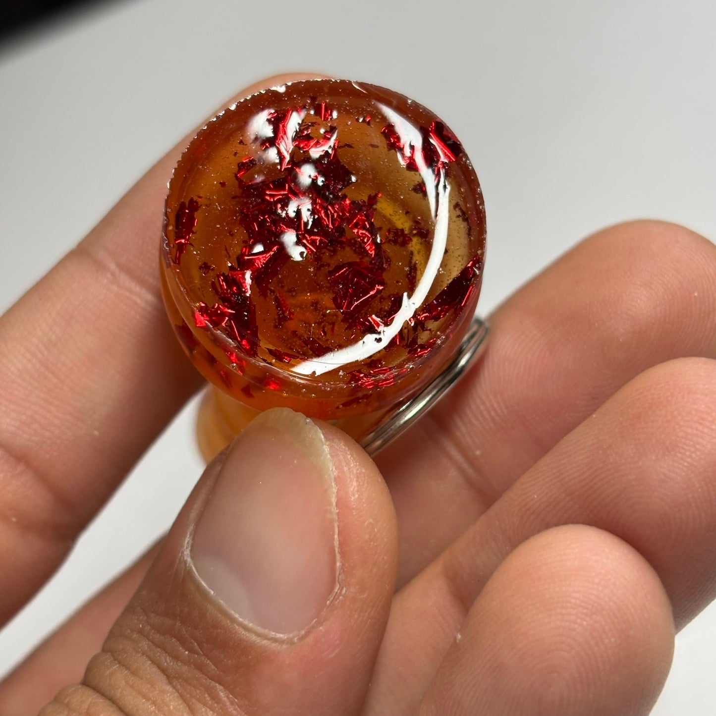 Tilted Amber King - Handmade Resin Keychain