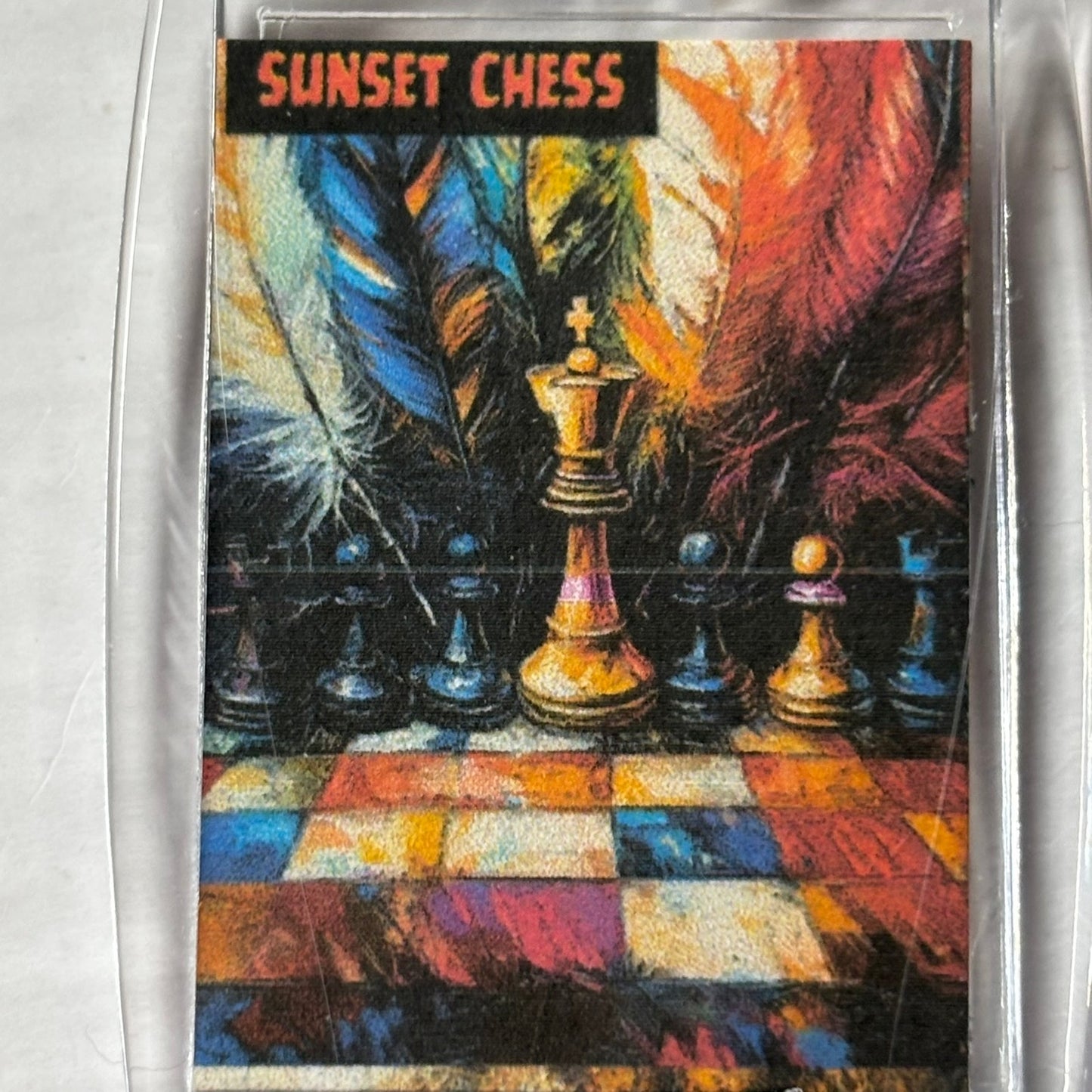 Colored Feathers - Chess  Photo Keychain