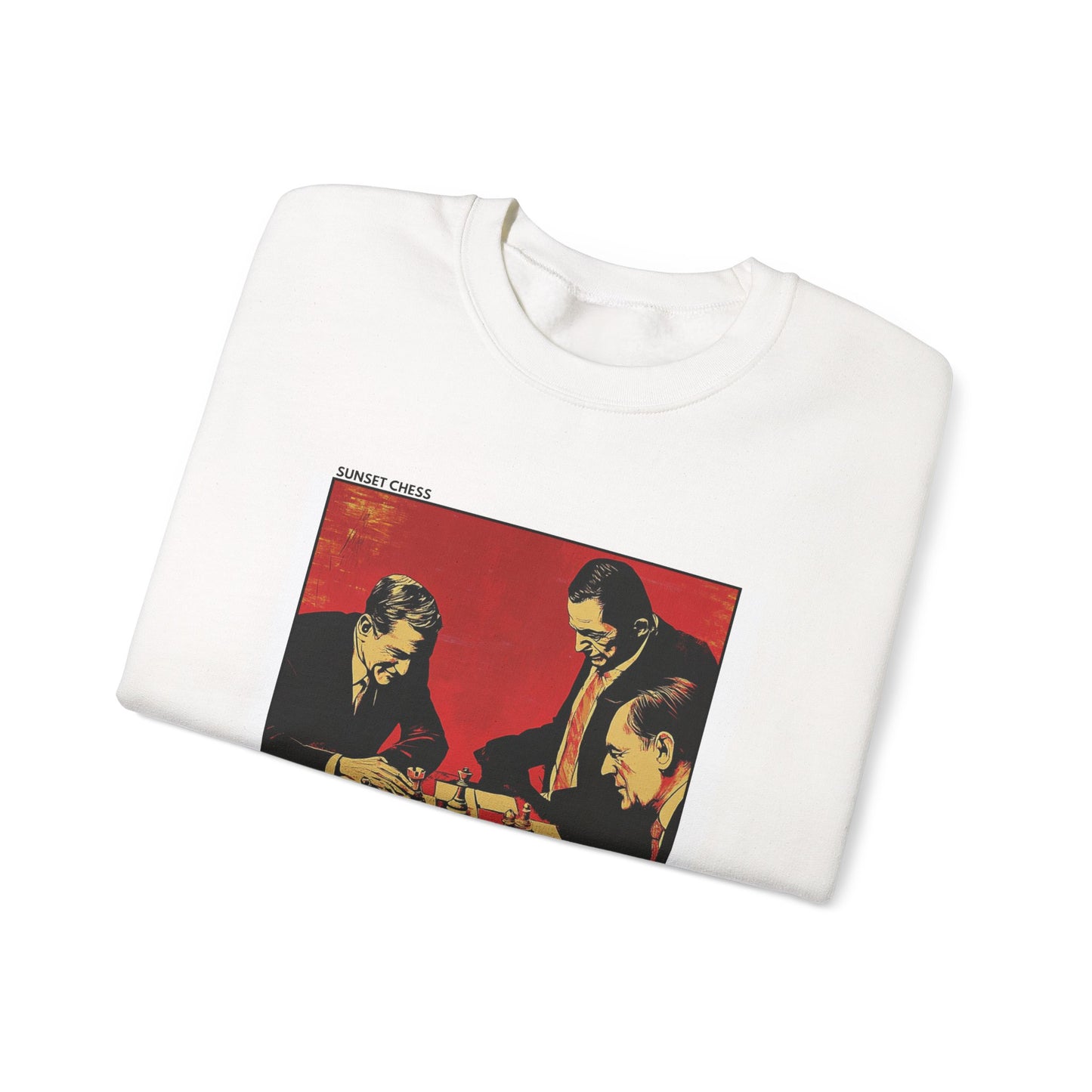 Behind The Red Curtain - White Chess Crewneck Sweater