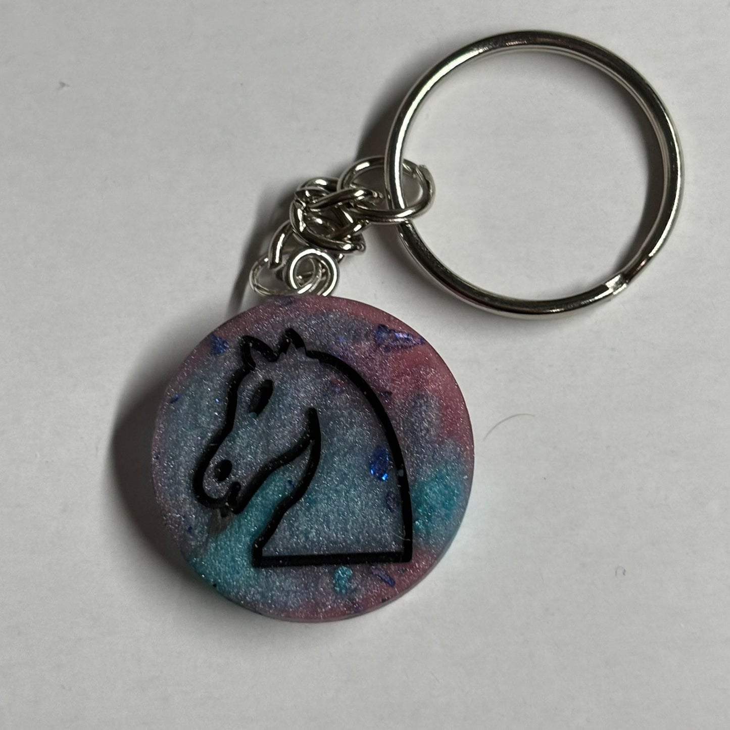 Galaxy Purple Knight - Handmade Resin Keychain