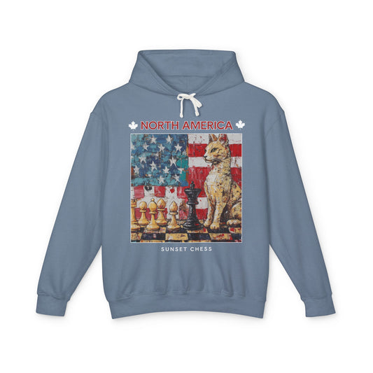 American Cat - Blue Chess Hoodie