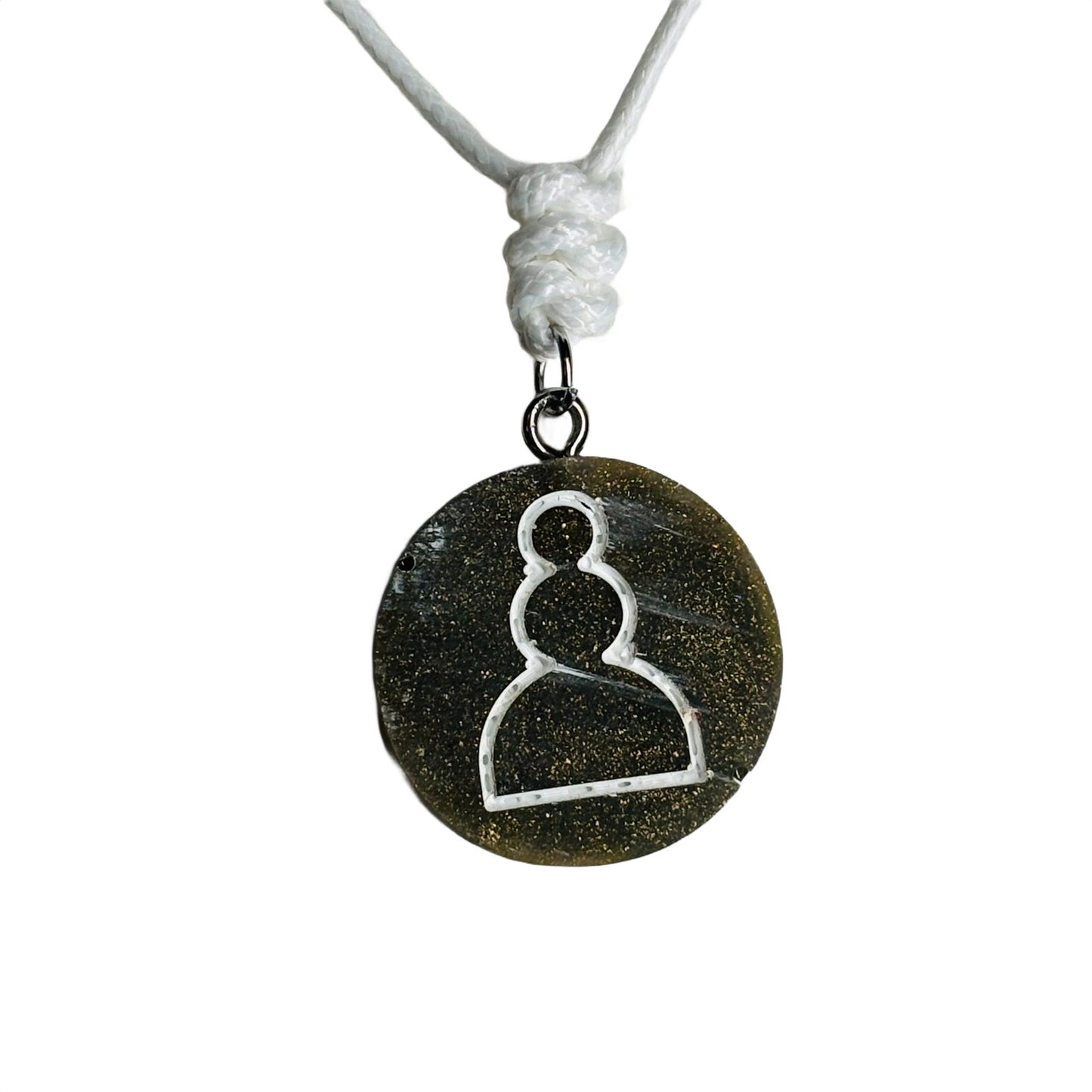 Vintage Green Pawn - Handmade Resin Chess Necklace