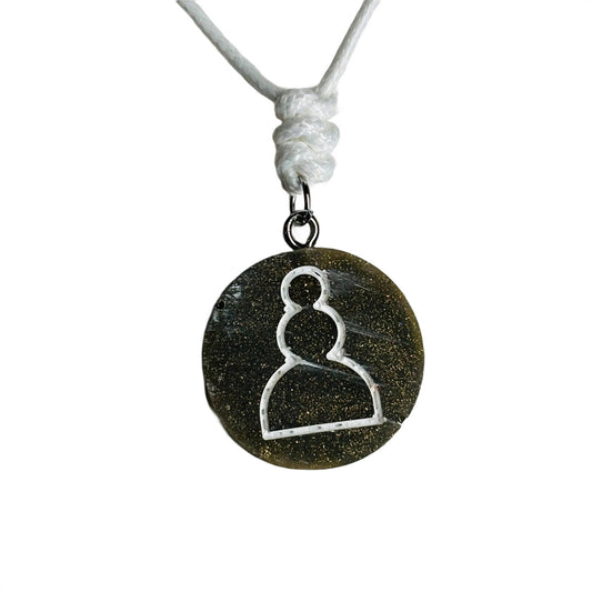 Vintage Green Pawn - Handmade Resin Chess Necklace